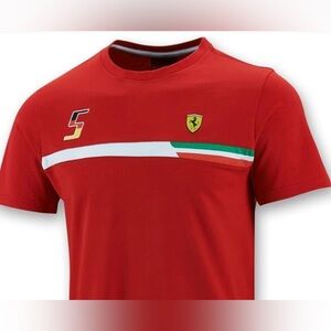 FERRARI Official Scuderia Sebastian Vettel #5 Driver Formula 1 Collector T-shirt